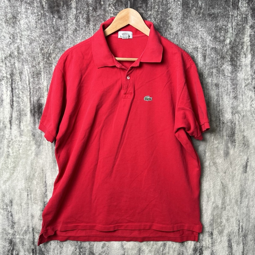 Vintage 90's Izod Lacoste Mens Polo Shirt XL Grand Patron Red Pique Made in USA